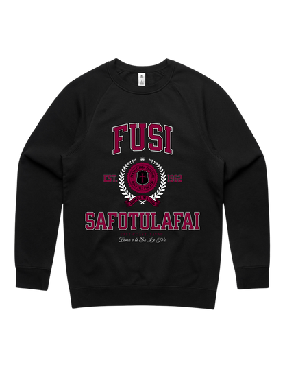 Fusi Safotulafai Varsity Crewneck 5100 - AS Colour - Wine Print