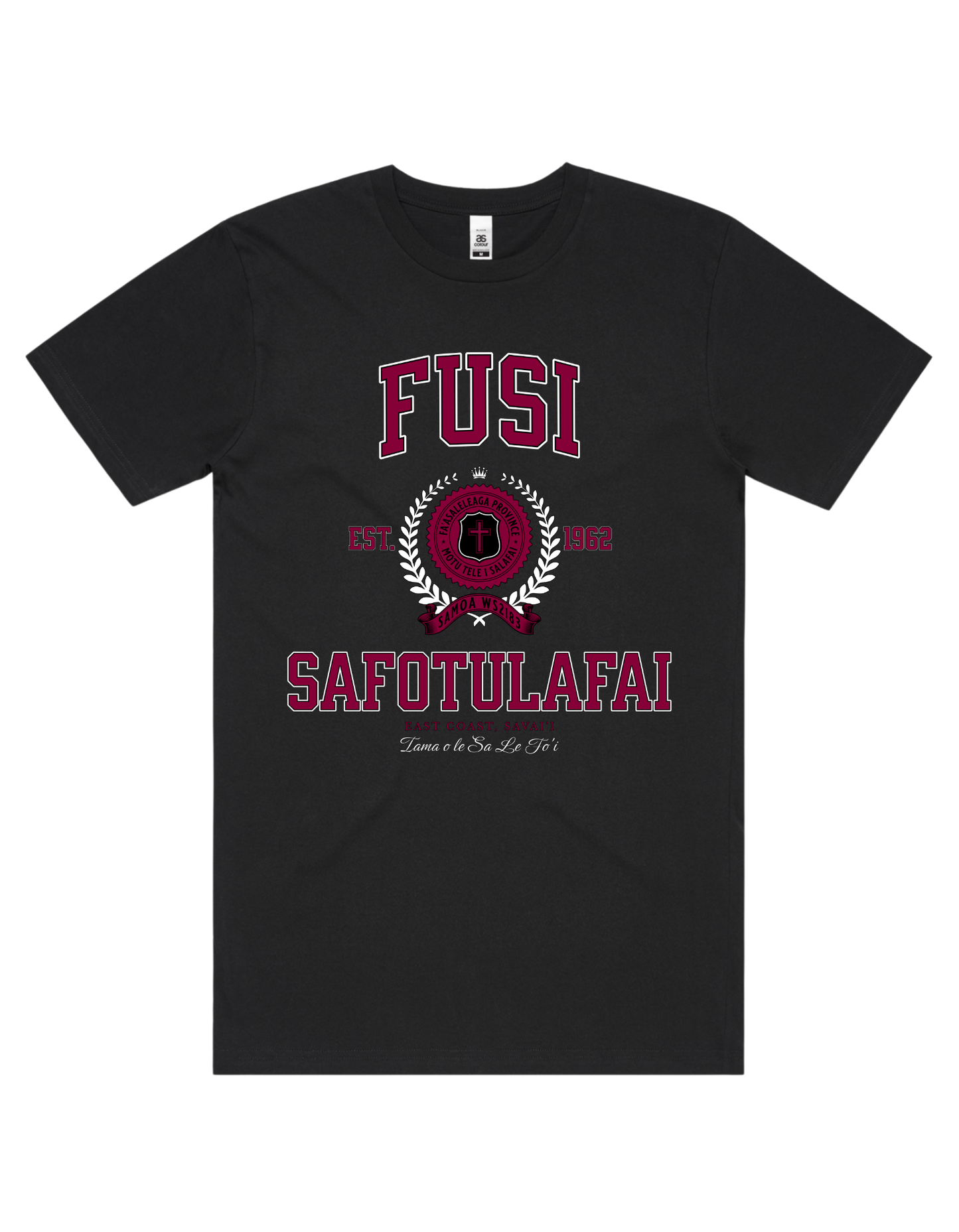 Fusi Safotulafai Varsity Tee 5050 - AS Colour - Wine Print