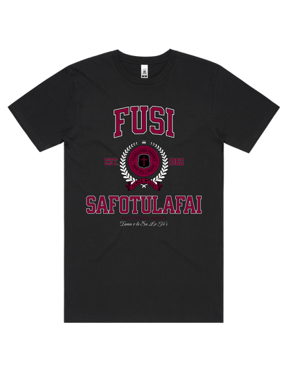 Fusi Safotulafai Varsity Tee 5050 - AS Colour - Wine Print