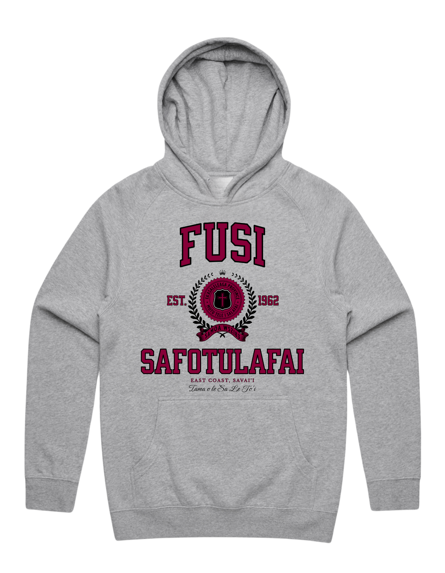 Fusi Safotulafai Varsity Hood 5101 - AS Colour - Wine Print