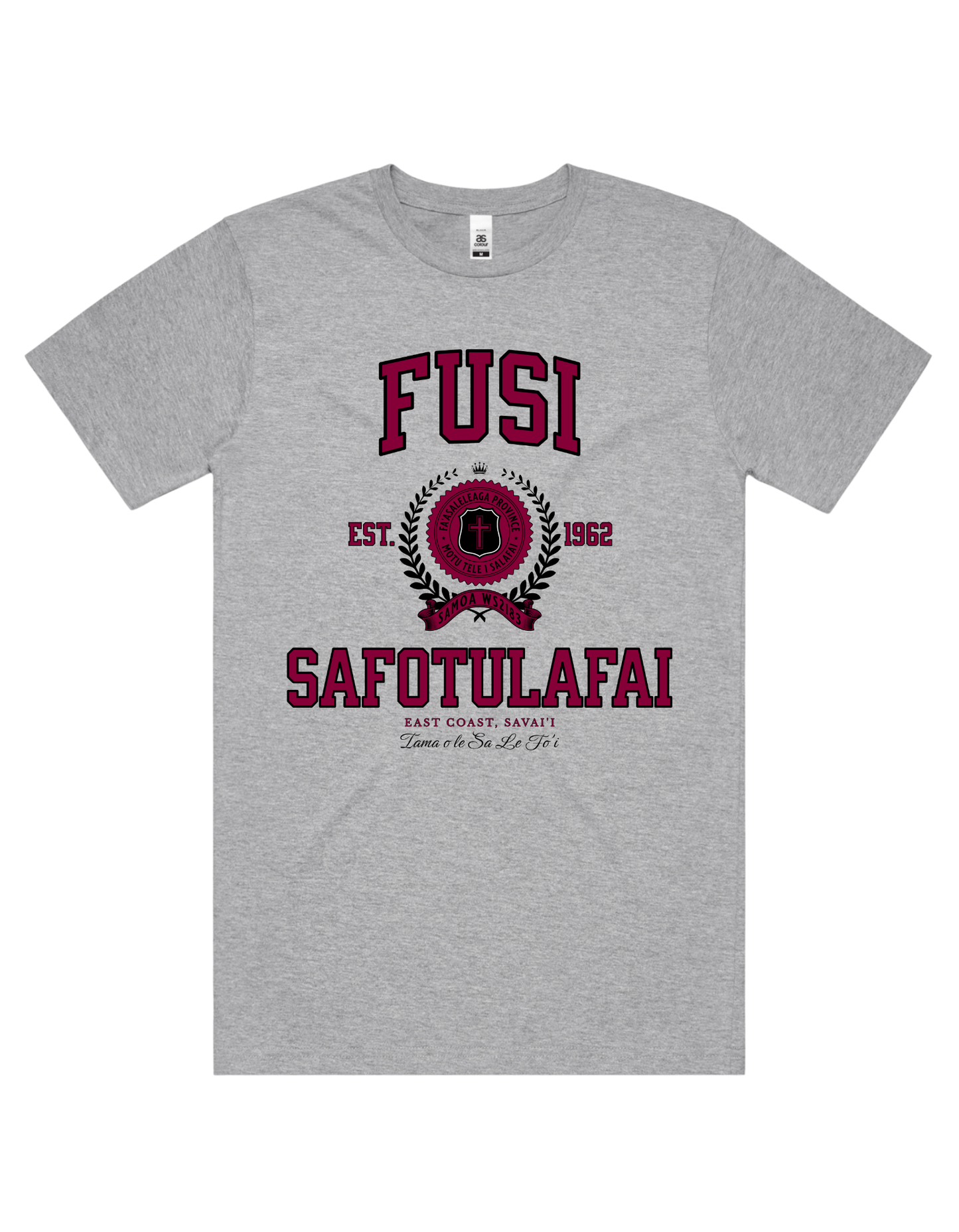 Fusi Safotulafai Varsity Tee 5050 - AS Colour - Wine Print