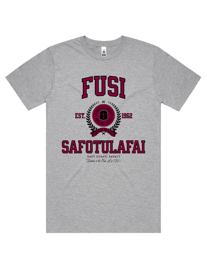 Fusi Safotulafai Varsity Tee 5050 - AS Colour - Wine Print