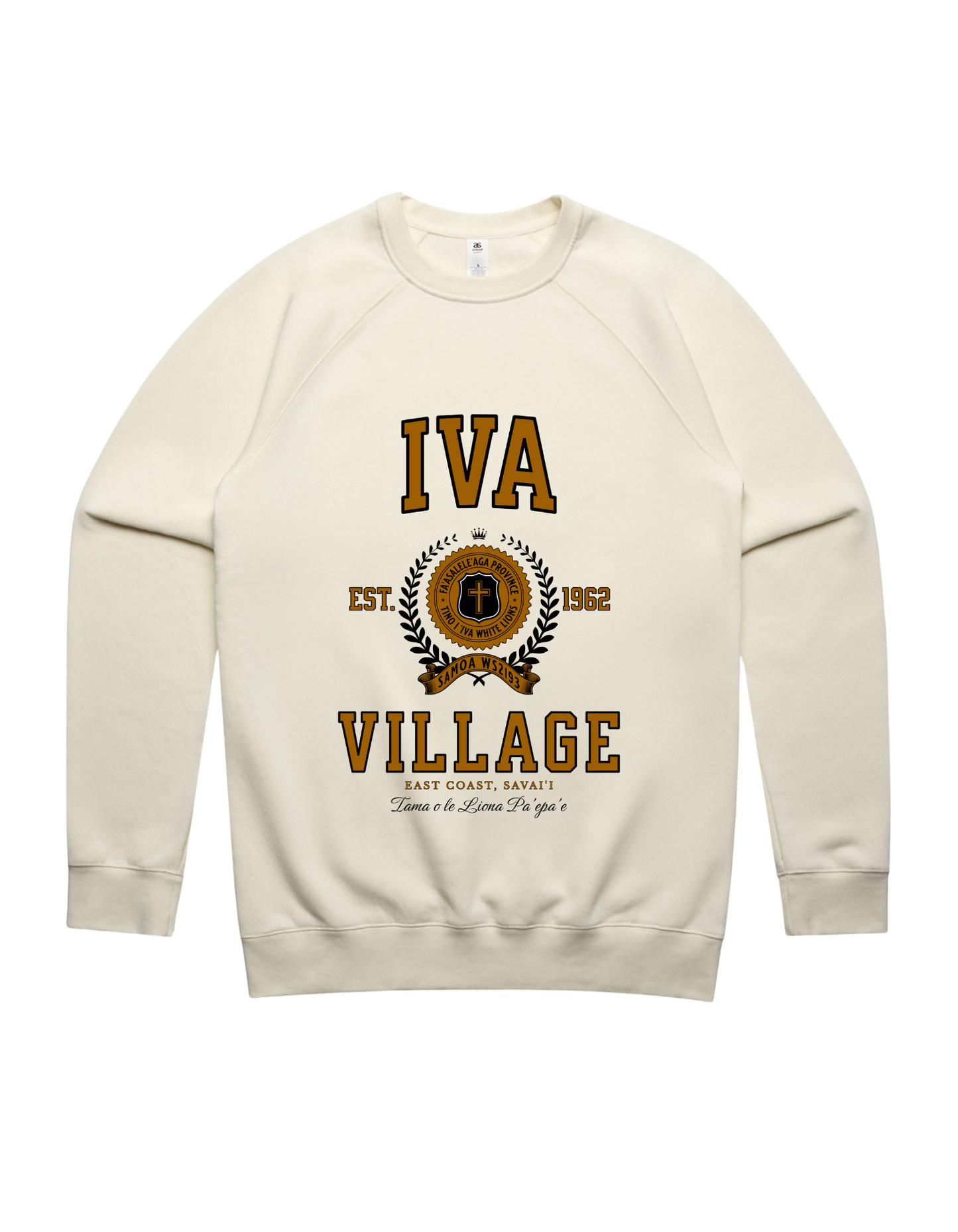 Iva Varsity Crewneck 5100 - AS Colour - Brown Print