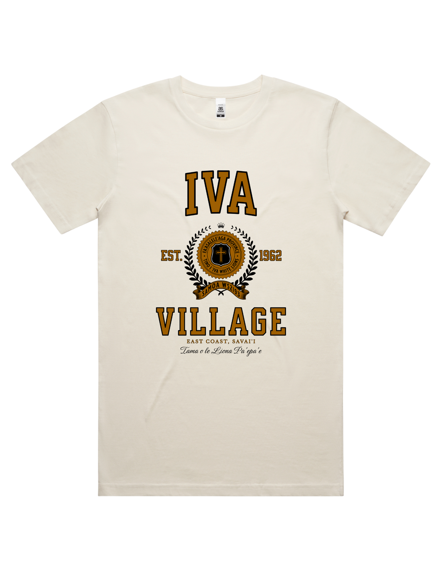 Iva Varsity Tee 5050 - AS Colour - Brown Print