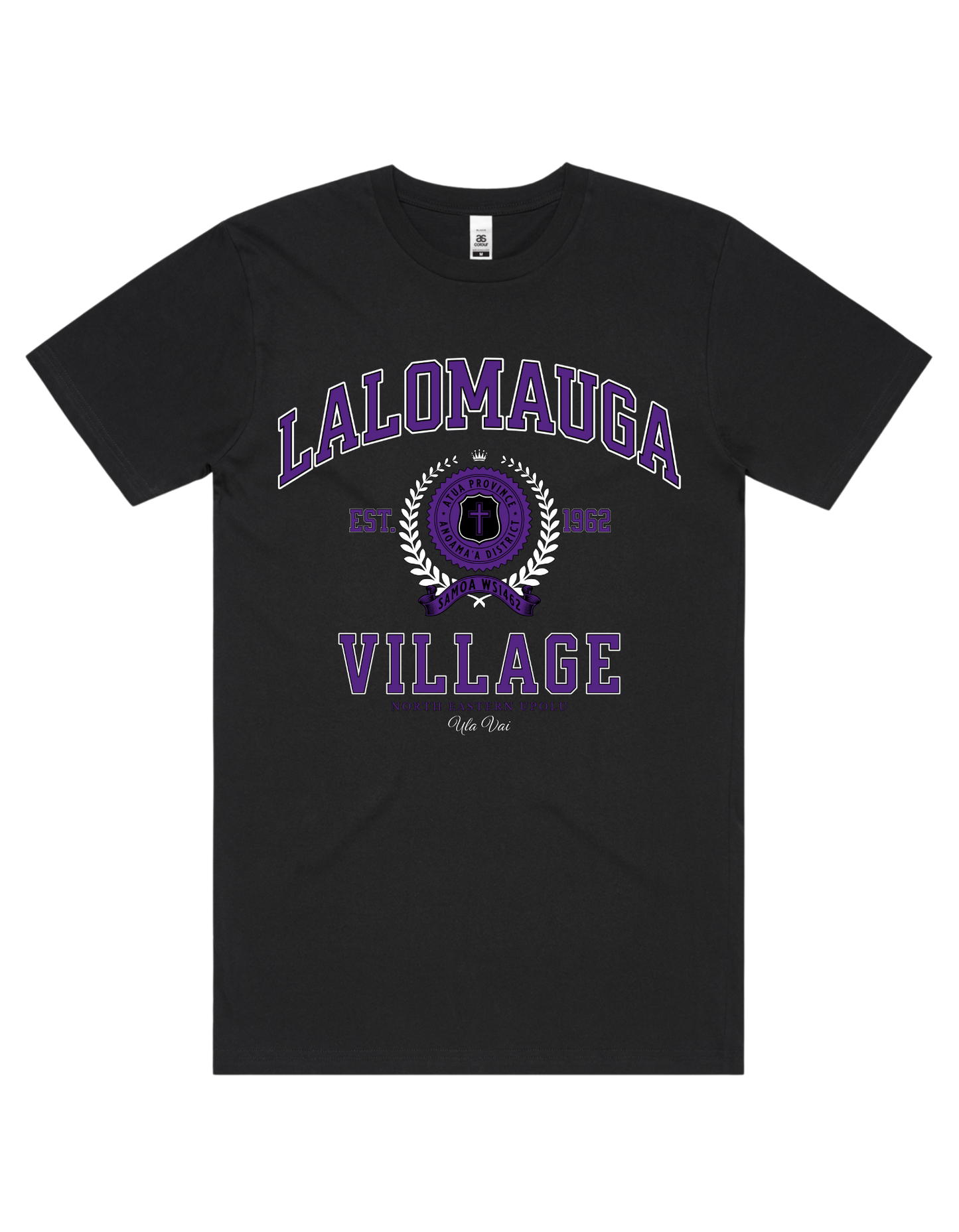 Lalomauga Varsity Tee 5050 - AS Colour - Purple Print