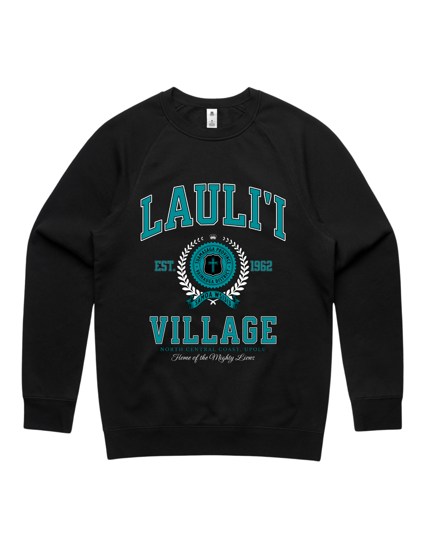 Lauli'i Varsity Crewneck 5100 - AS Colour - Aqua Print