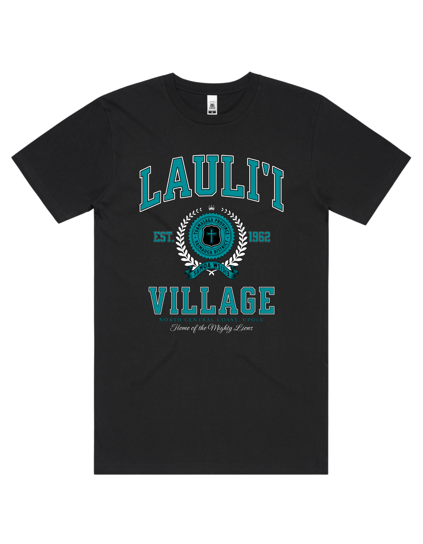 Lauli'i Varsity Tee 5050 - AS Colour - Aqua Print