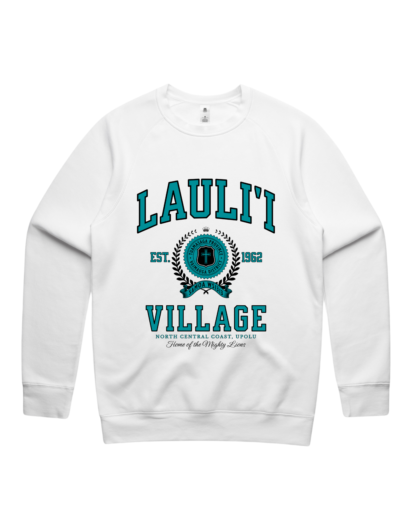 Lauli'i Varsity Crewneck 5100 - AS Colour - Aqua Print