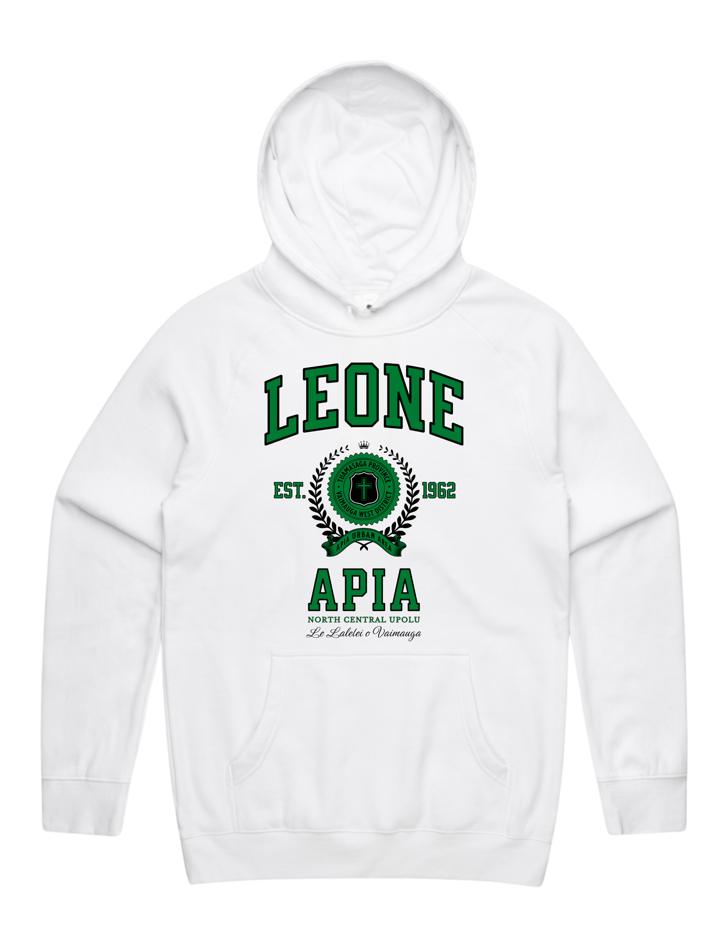 Leone Apia Varsity Hood 5101 - AS Colour - Green Print