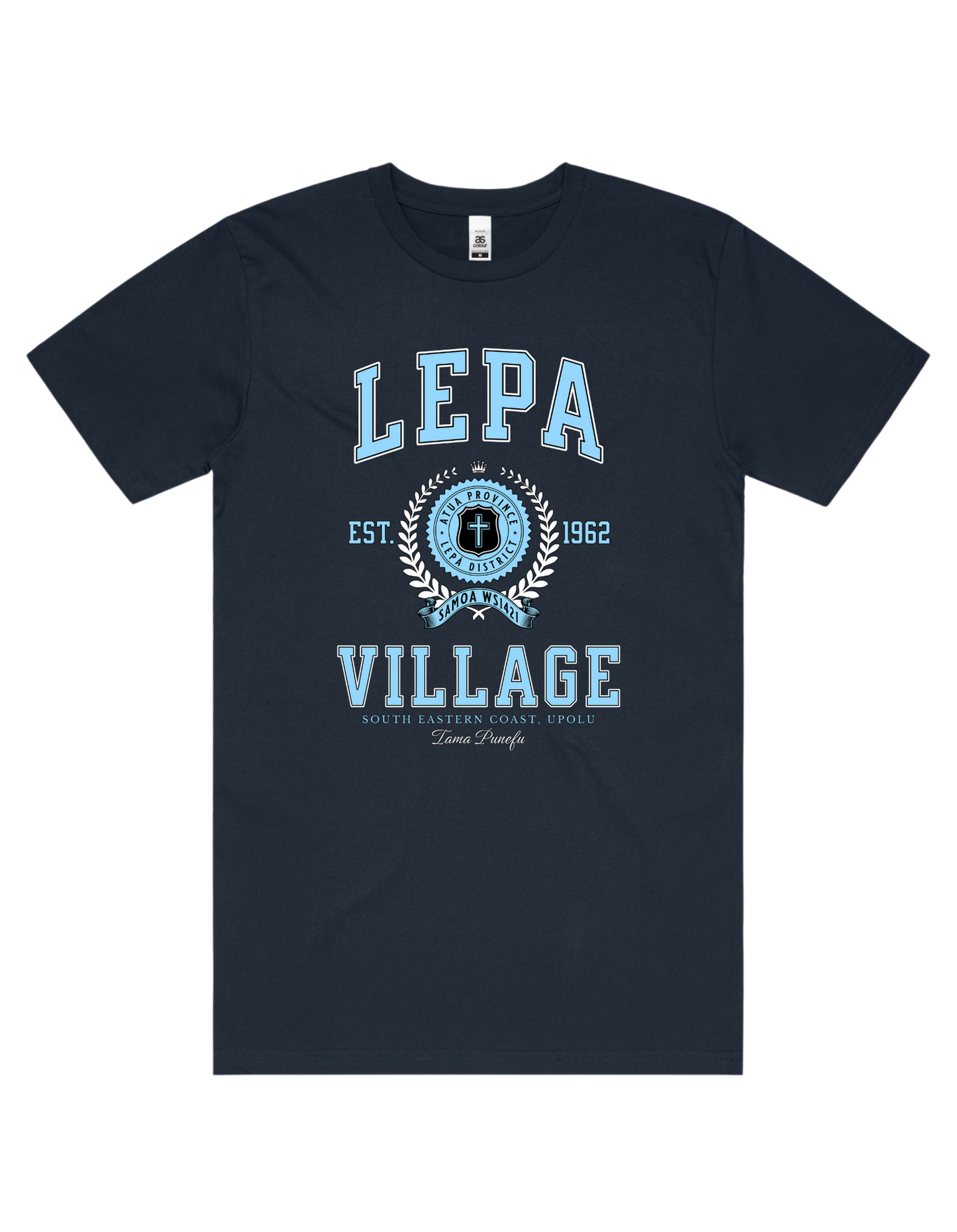 Lepā Varsity Tee 5050 - AS Colour - Sky Blue Print