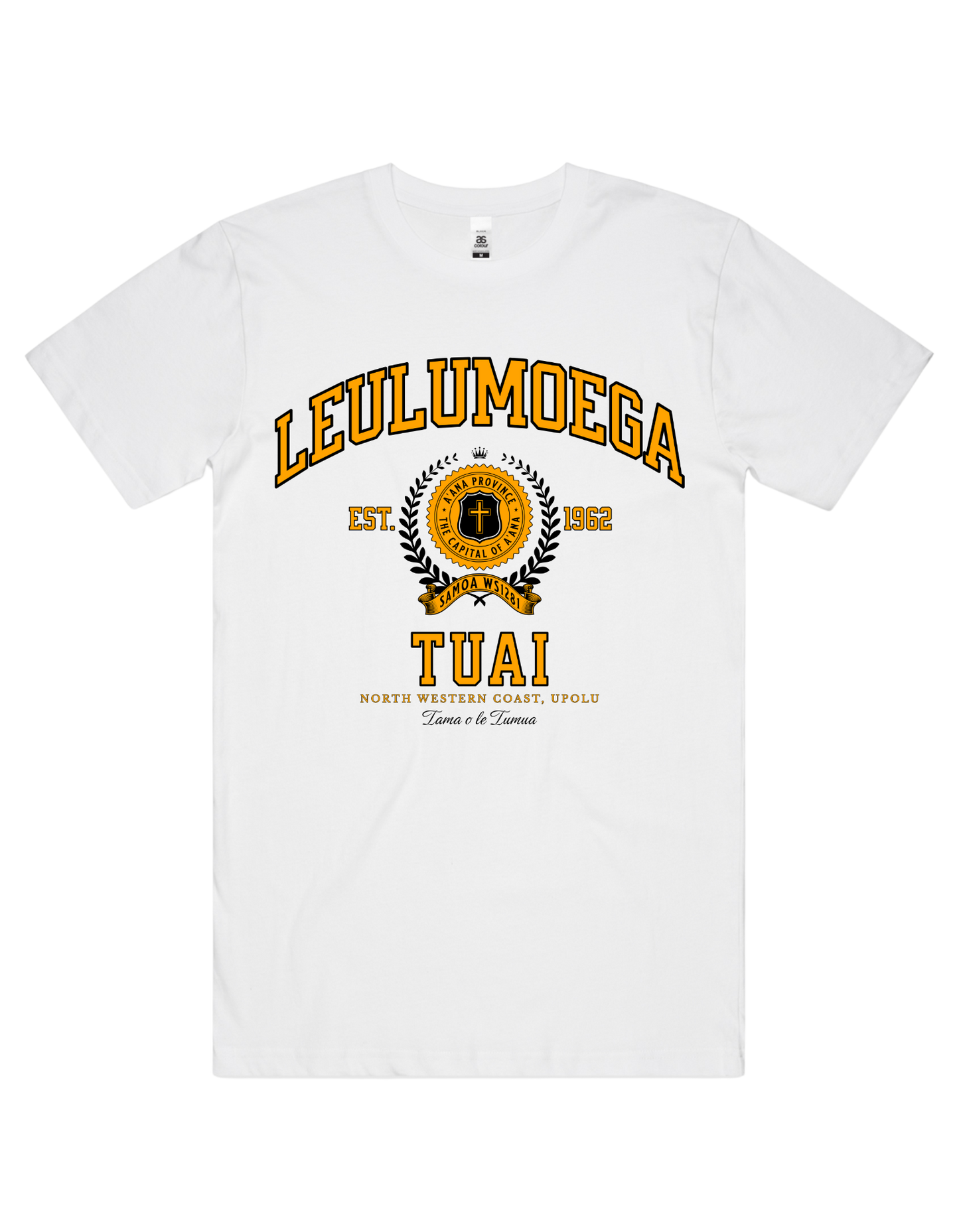 Leulumoega Tuai Varsity Tee 5050 - AS Colour - Gold Print