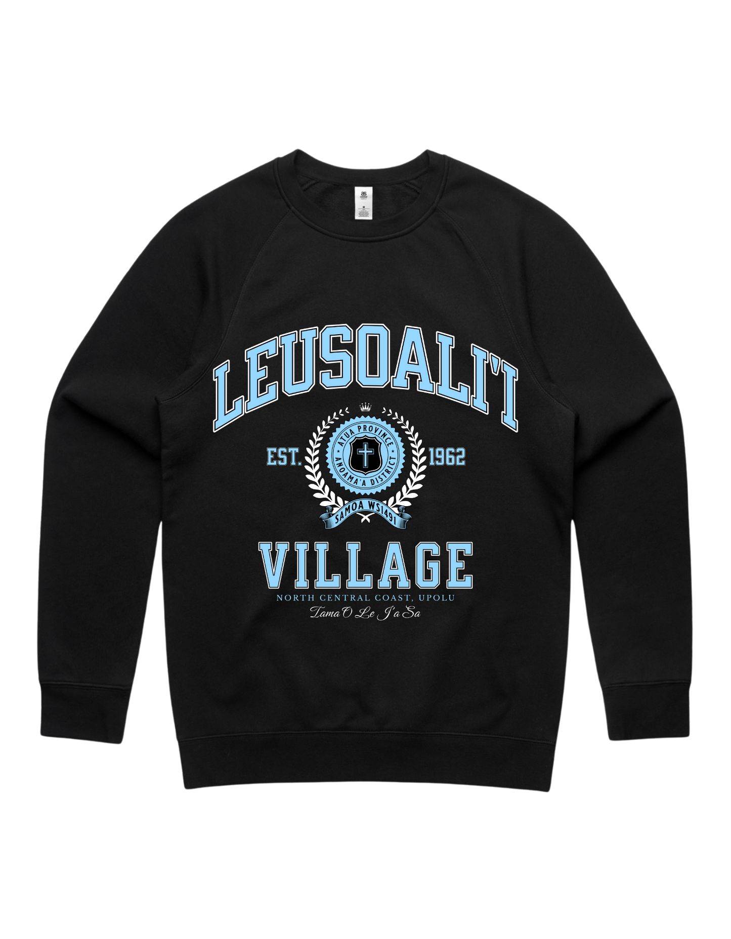 Leusoali'i Varsity Crewneck 5100 - AS Colour - Sky Blue Print