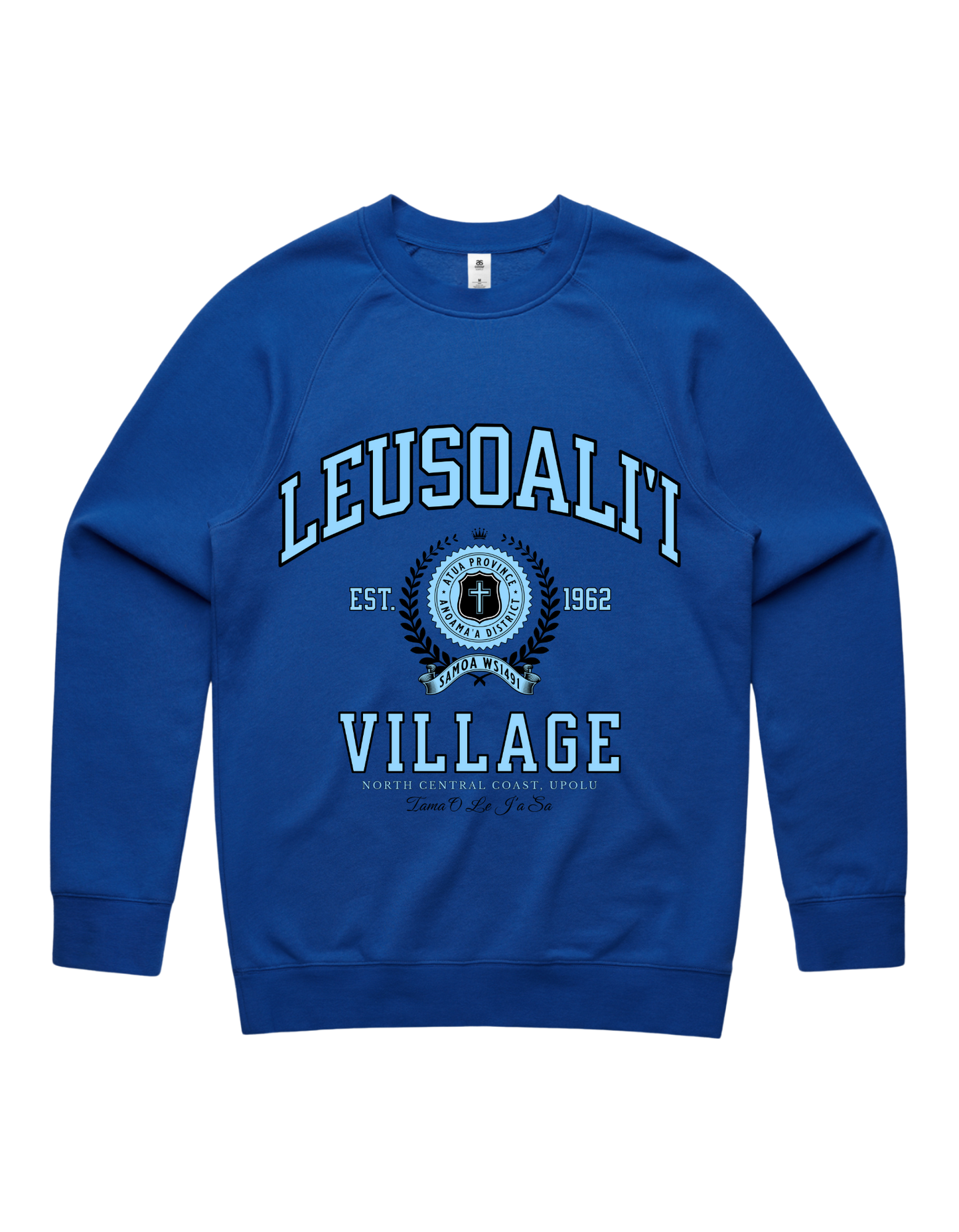 Leusoali'i Varsity Crewneck 5100 - AS Colour - Sky Blue Print