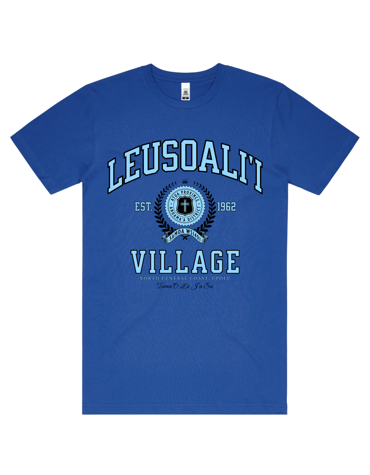 Leusoali'i Varsity Tee 5050 - AS Colour - Sky Blue Print