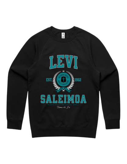 Levi Saleimoa Varsity Crewneck 5100 - AS Colour - Aqua Print