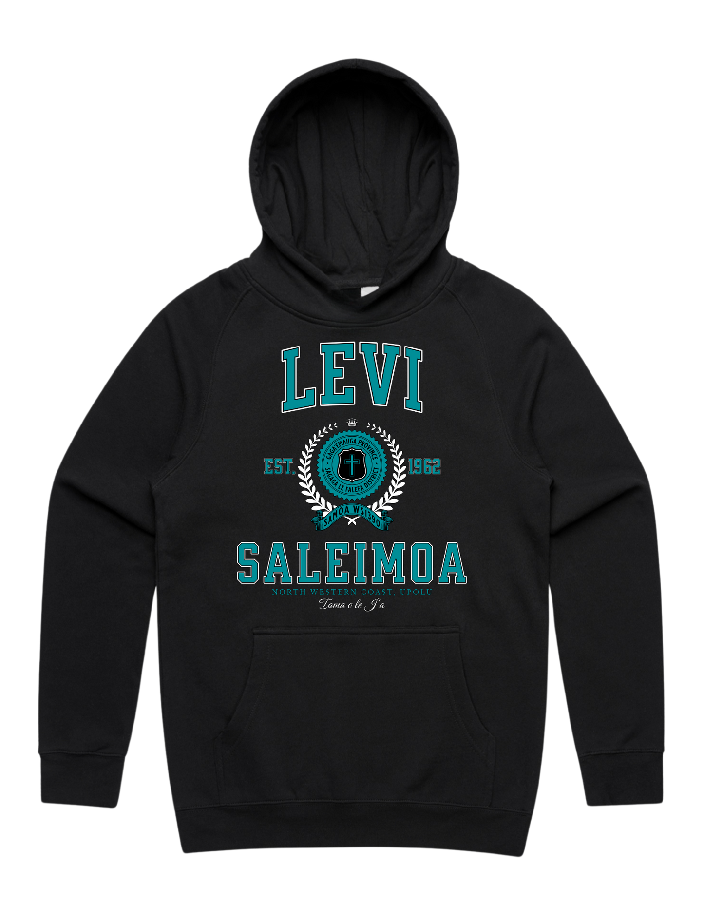 Levi Saleimoa Varsity Hood 5101 - AS Colour - Aqua Print