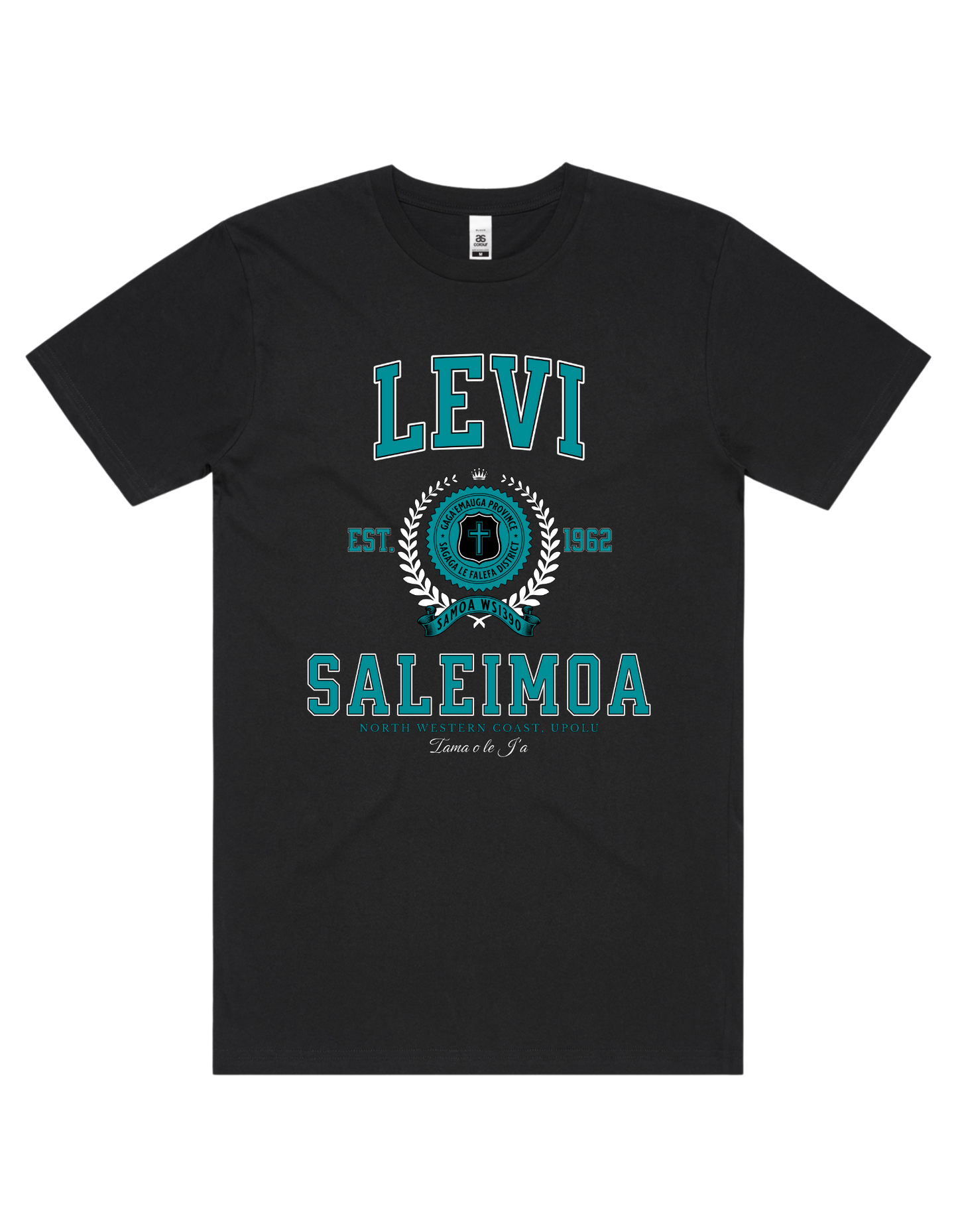 Levi Saleimoa Varsity Tee 5050 - AS Colour - Aqua Print