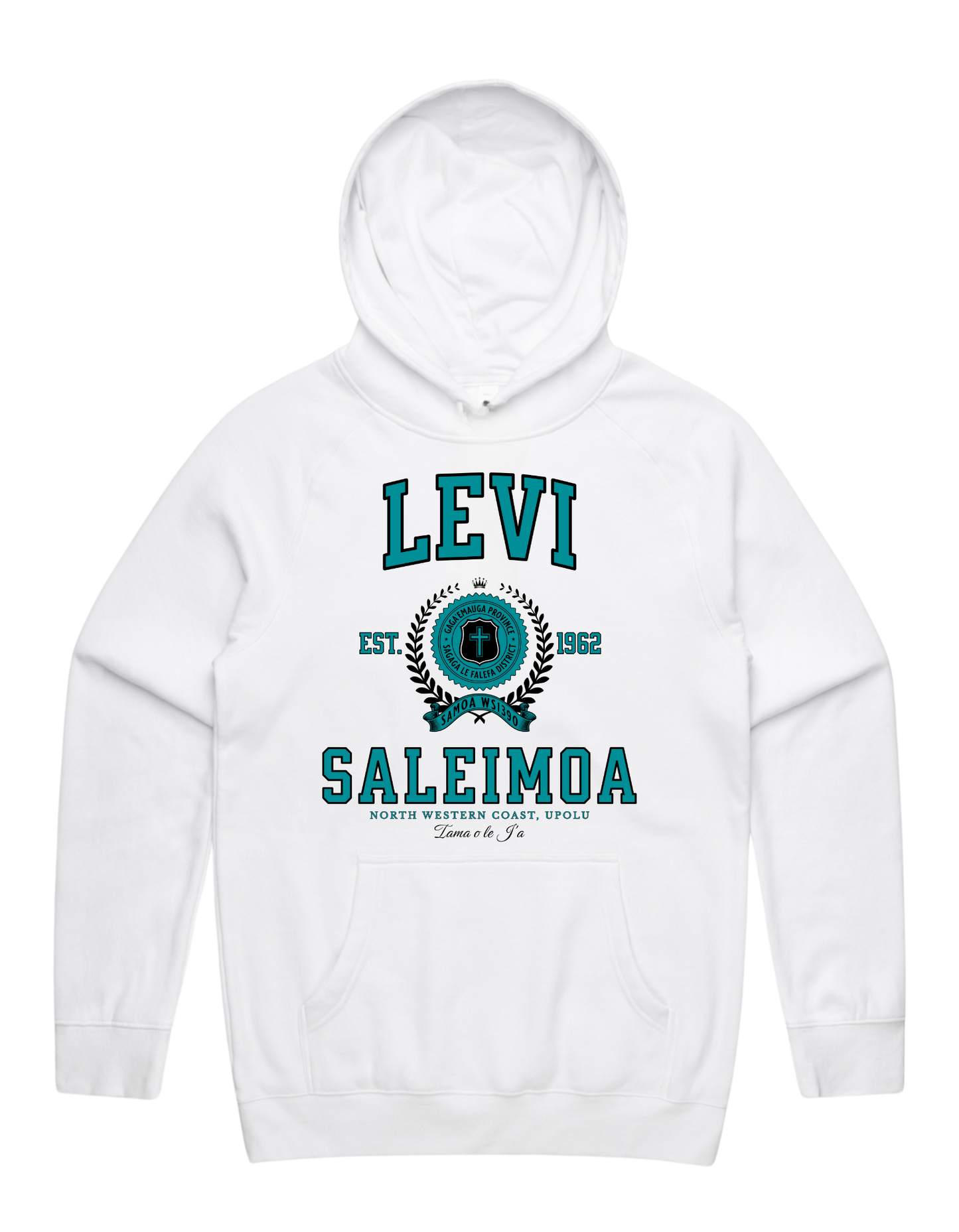 Levi Saleimoa Varsity Hood 5101 - AS Colour - Aqua Print