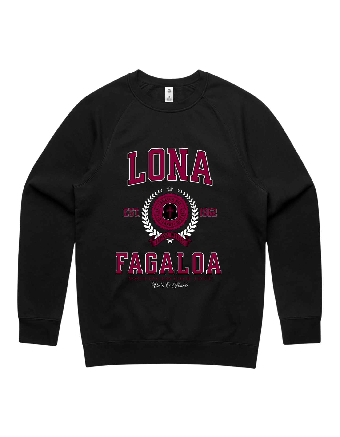 Lona Fagaloa Varsity Crewneck 5100 - AS Colour - Wine Print