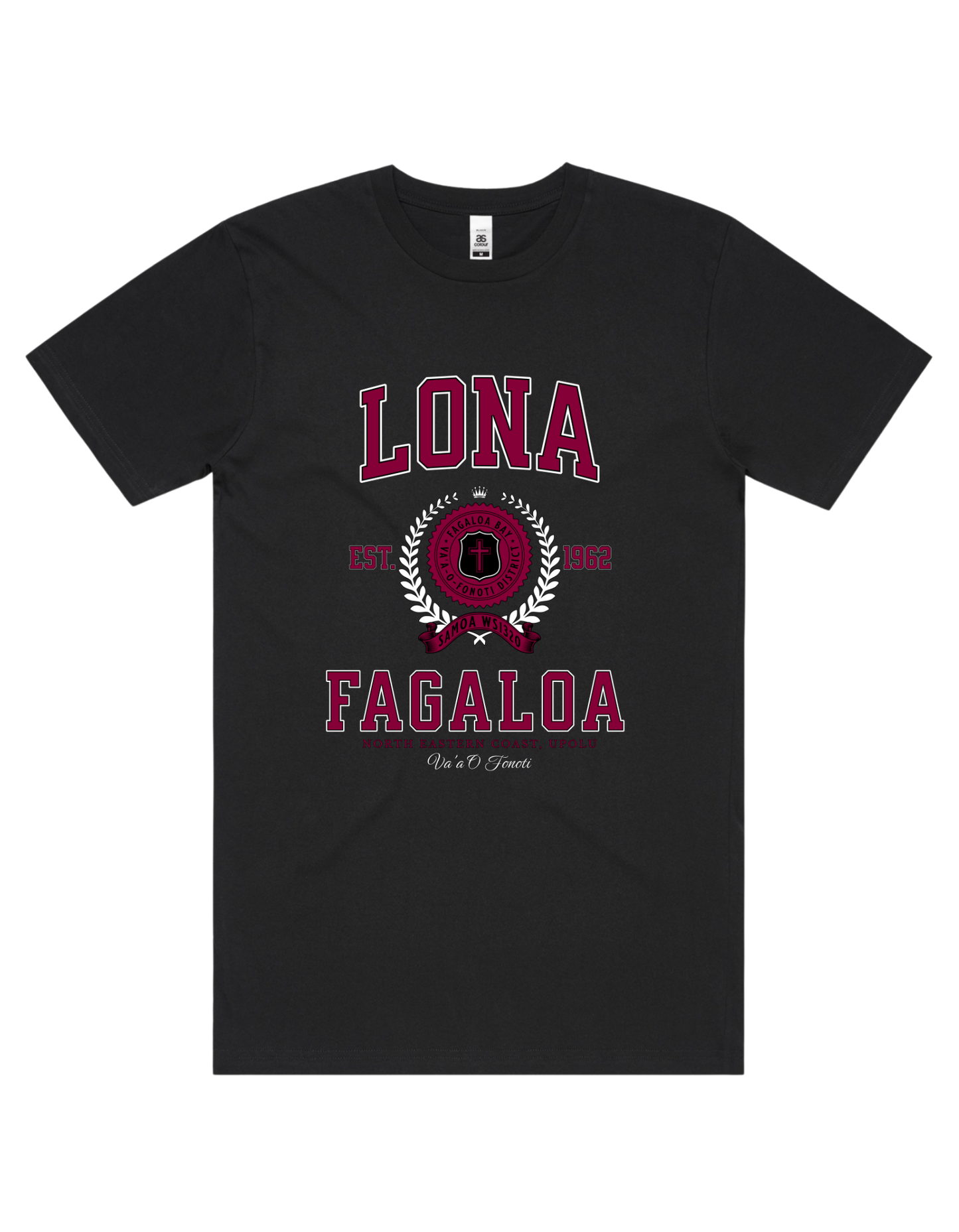 Lona Fagaloa Varsity Tee 5050 - AS Colour - Wine Print