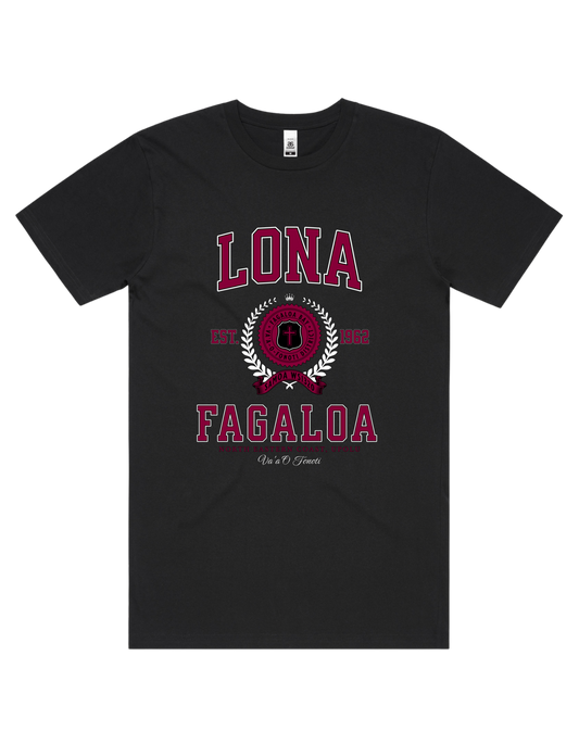 Lona Fagaloa Varsity Tee 5050 - AS Colour - Wine Print