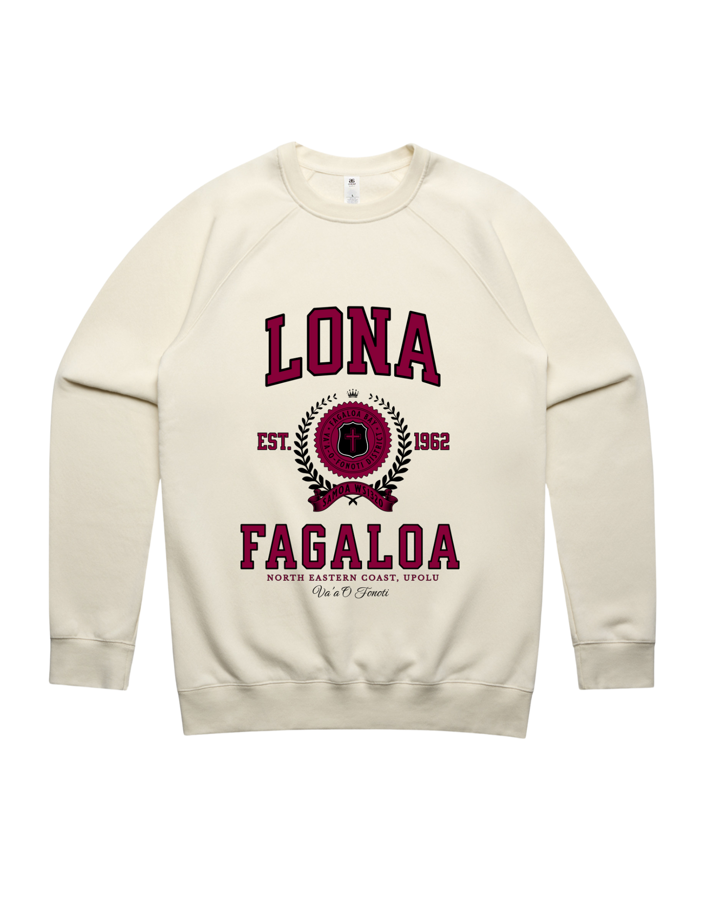 Lona Fagaloa Varsity Crewneck 5100 - AS Colour - Wine Print