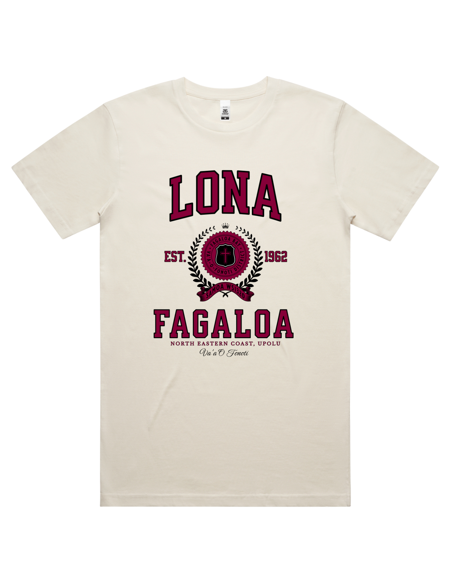 Lona Fagaloa Varsity Tee 5050 - AS Colour - Wine Print