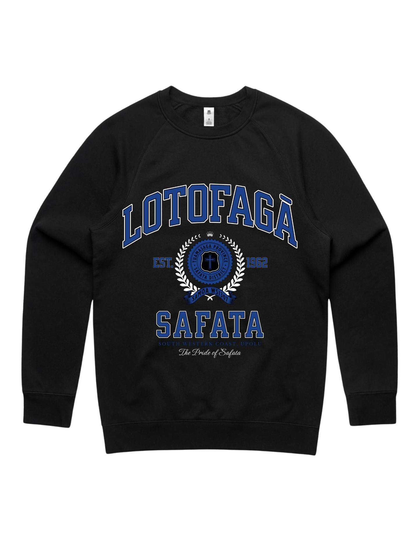 Lotofagā (Safata) Varsity Crewneck 5100 - AS Colour - Mid Blue Print