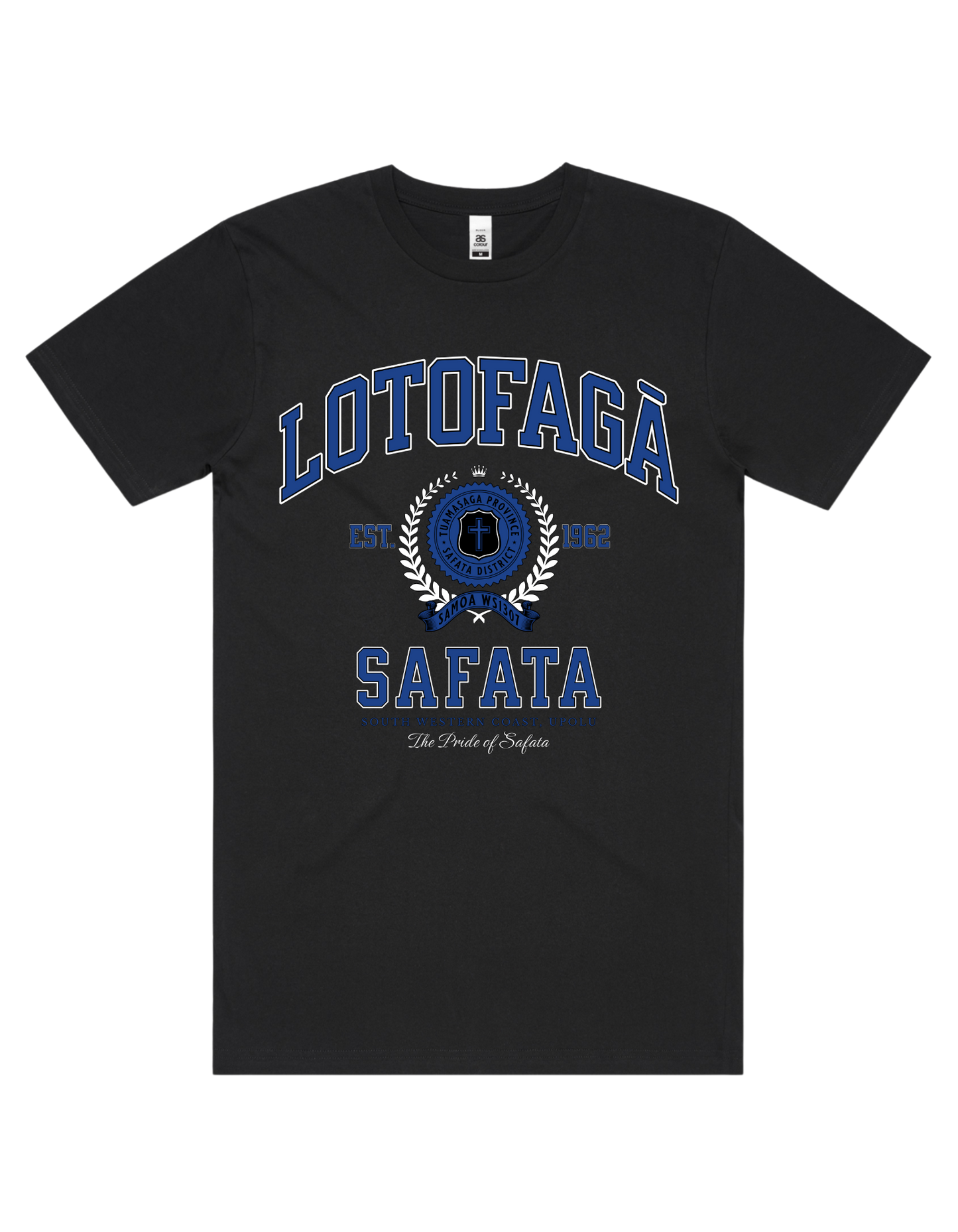 Lotofagā (Safata) Varsity Tee 5050 - AS Colour - Mid Blue Print