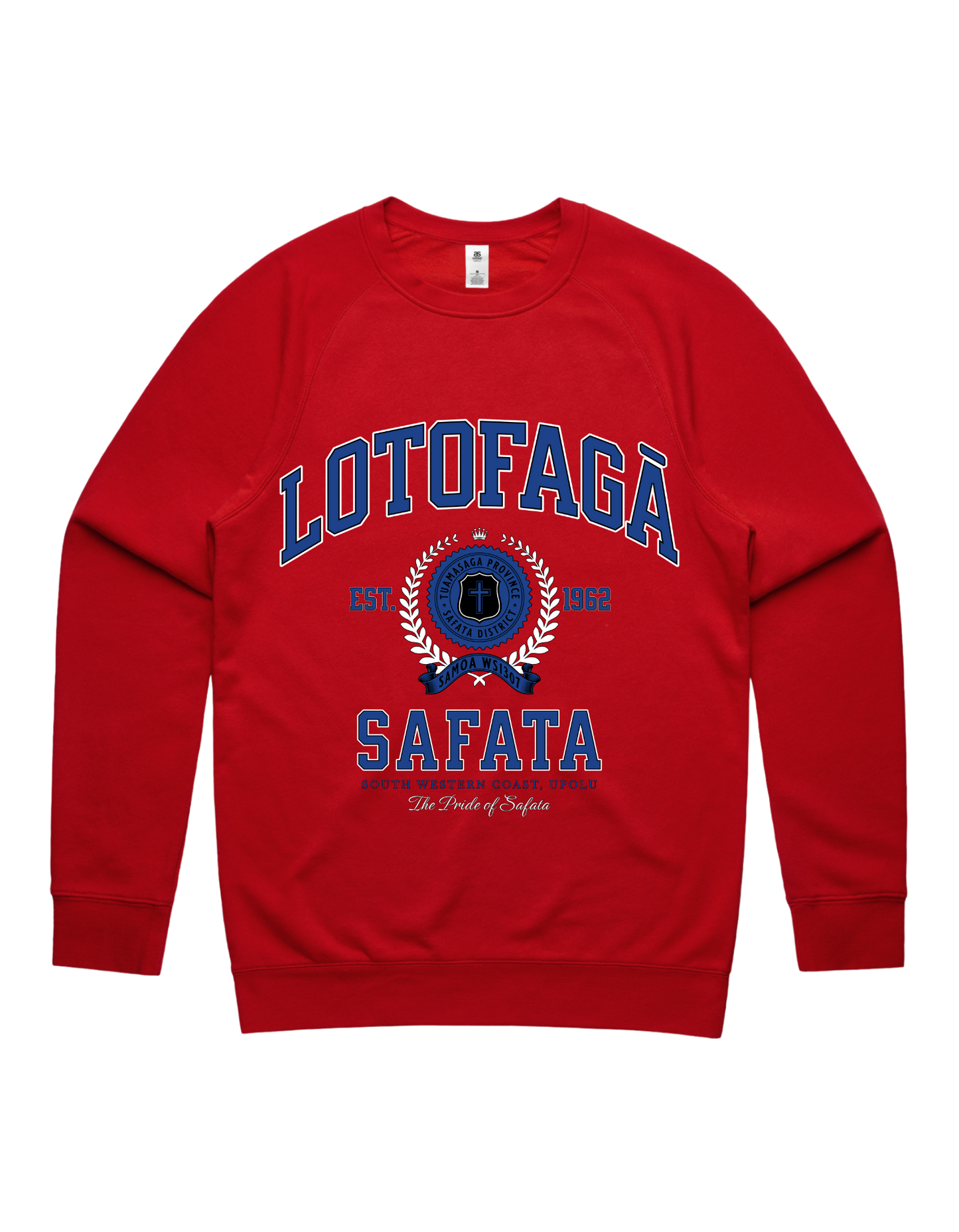 Lotofagā (Safata) Varsity Crewneck 5100 - AS Colour - Mid Blue Print