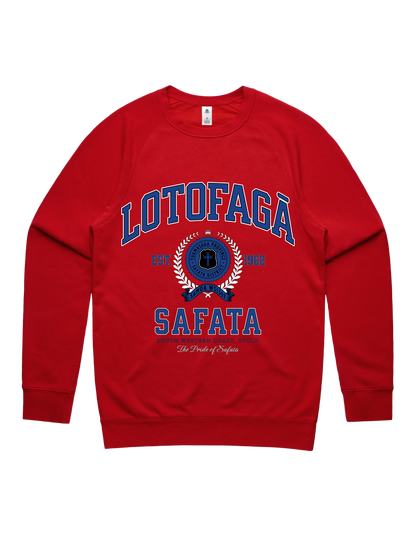 Lotofagā (Safata) Varsity Crewneck 5100 - AS Colour - Mid Blue Print