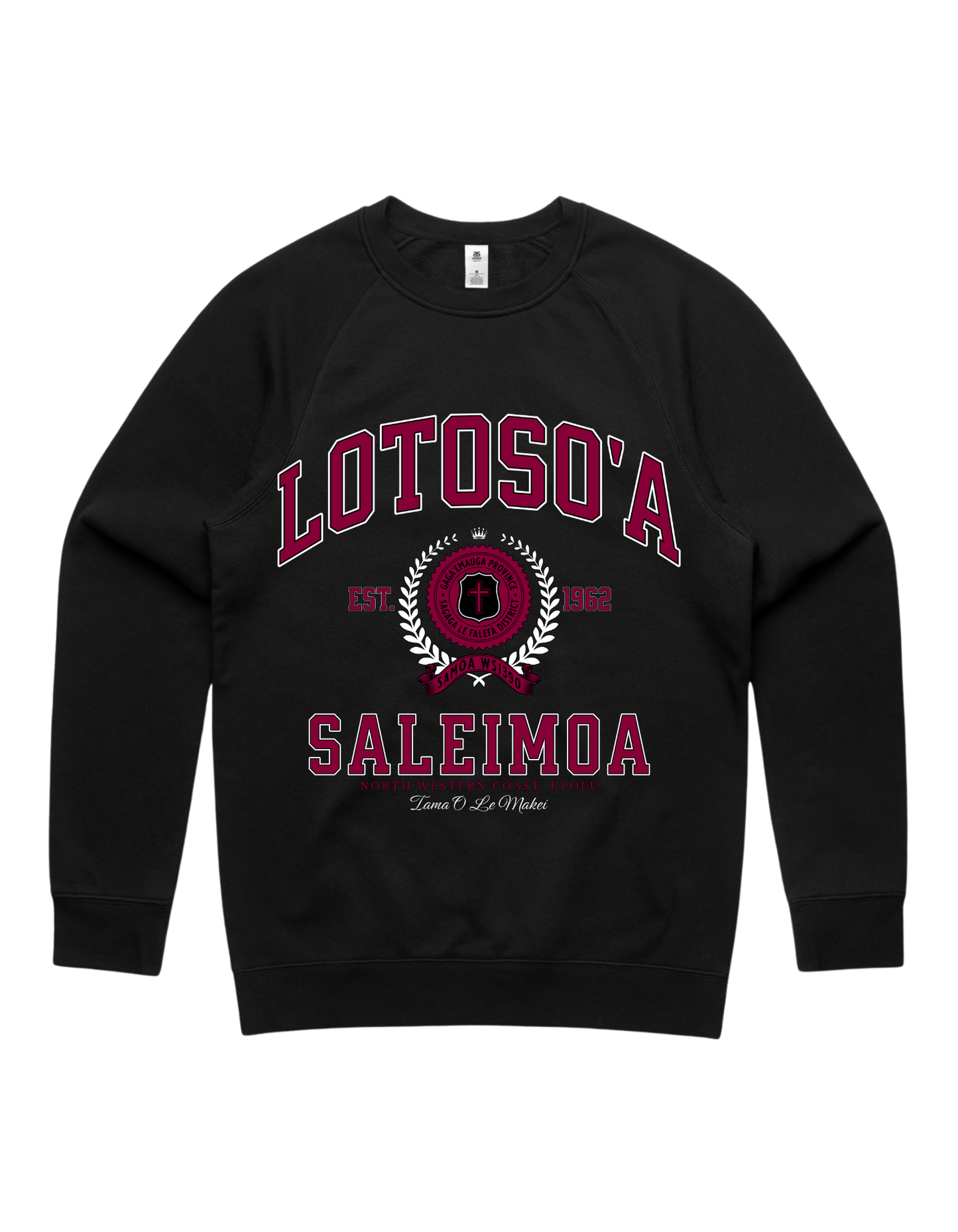 Lotoso'a Saleimoa Varsity Crewneck 5100 - AS Colour - Wine Print