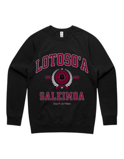 Lotoso'a Saleimoa Varsity Crewneck 5100 - AS Colour - Wine Print