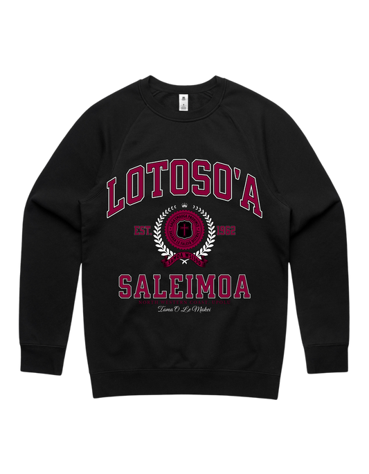 Lotoso'a Saleimoa Varsity Crewneck 5100 - AS Colour - Wine Print