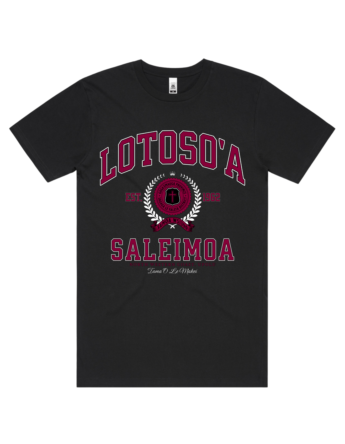 Lotoso'a Saleimoa Varsity Tee 5050 - AS Colour - Wine Print