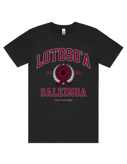 Lotoso'a Saleimoa Varsity Tee 5050 - AS Colour - Wine Print