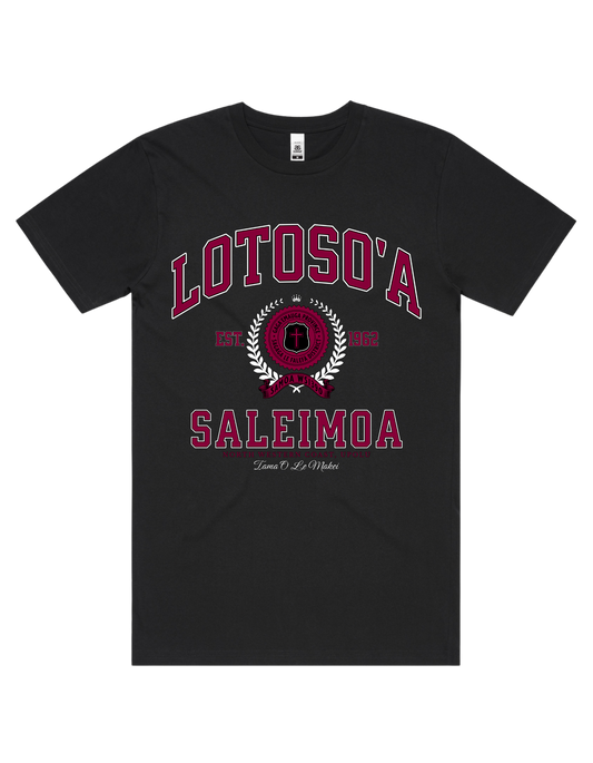 Lotoso'a Saleimoa Varsity Tee 5050 - AS Colour - Wine Print