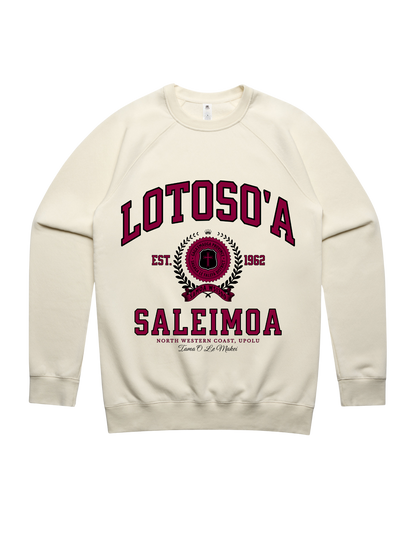 Lotoso'a Saleimoa Varsity Crewneck 5100 - AS Colour - Wine Print