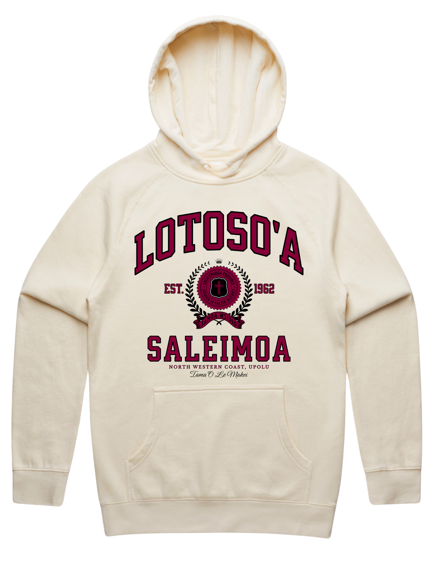 Lotoso'a Saleimoa Varsity Hood 5101 - AS Colour - Wine Print