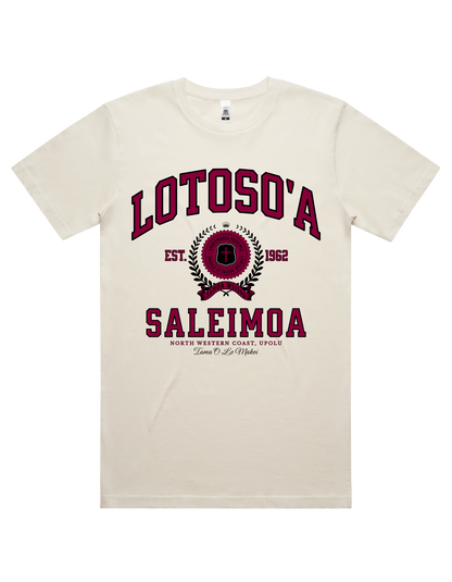 Lotoso'a Saleimoa Varsity Tee 5050 - AS Colour - Wine Print