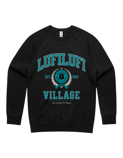 Lufilufi Varsity Crewneck 5100 - AS Colour - Aqua Print