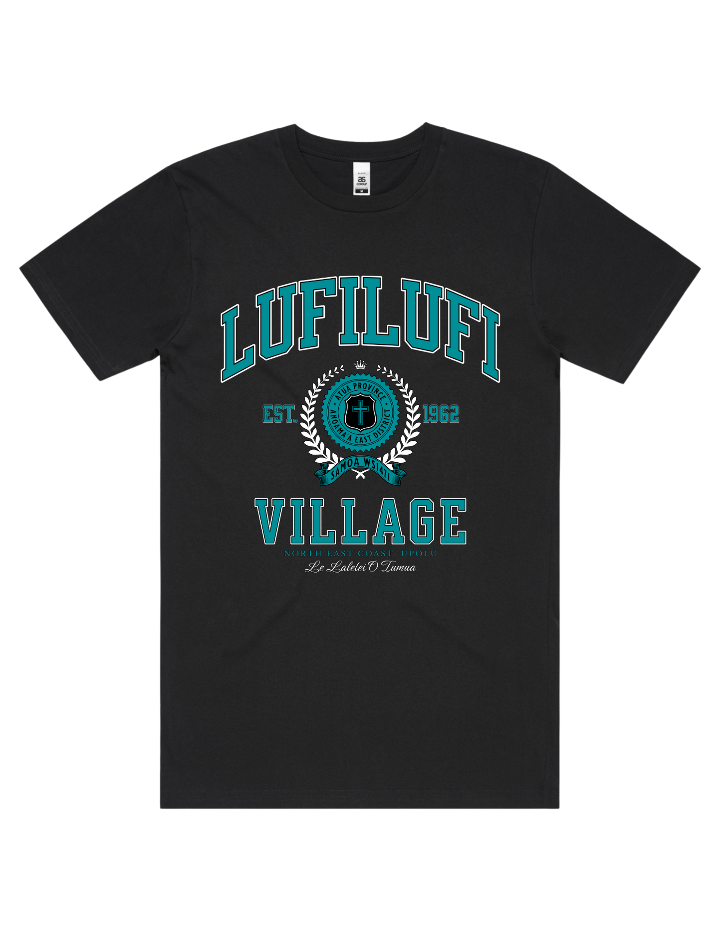 Lufilufi Varsity Tee 5050 - AS Colour - Aqua Print