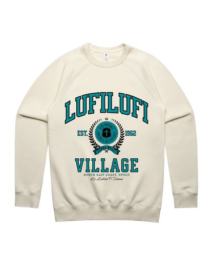 Lufilufi Varsity Crewneck 5100 - AS Colour - Aqua Print