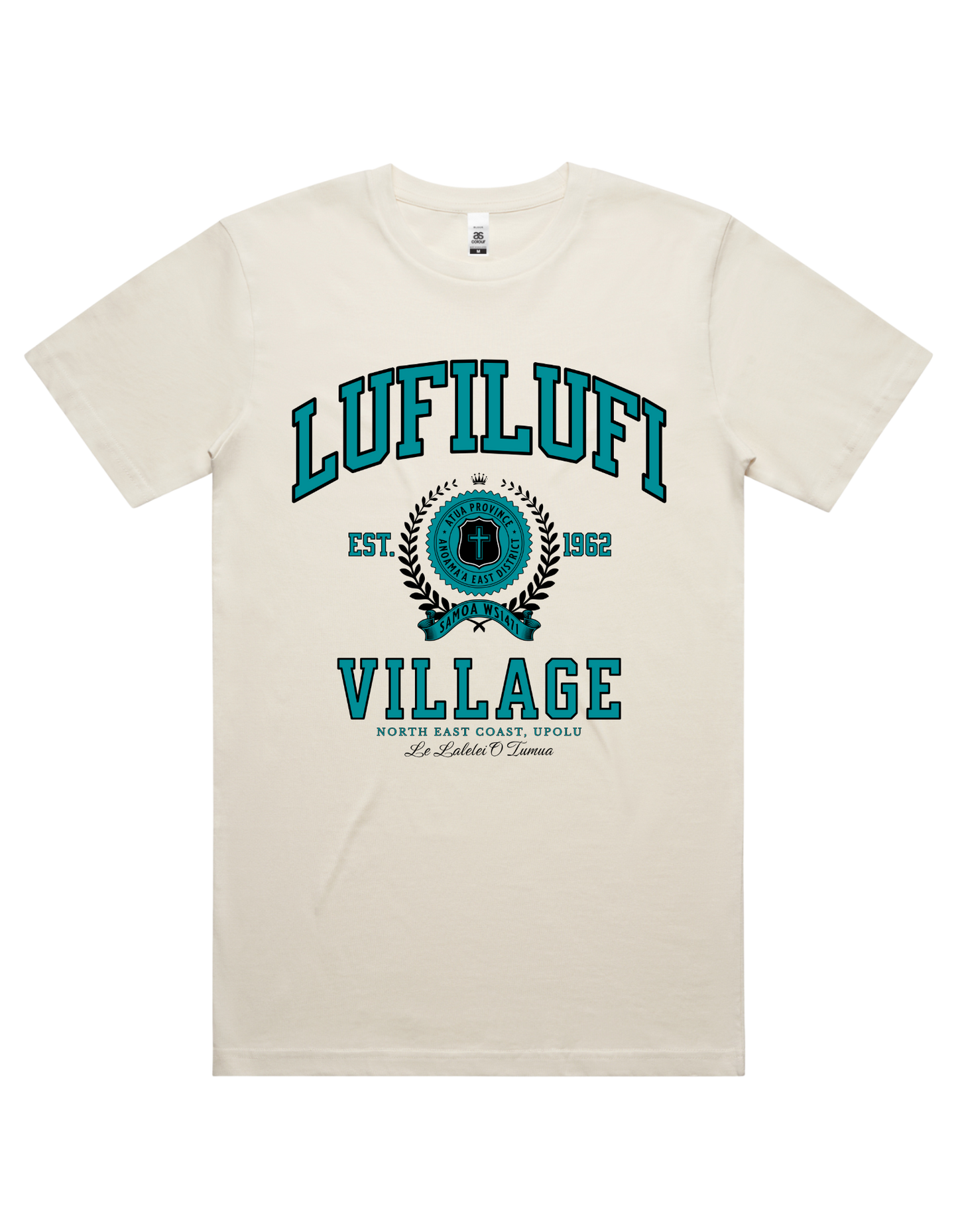 Lufilufi Varsity Tee 5050 - AS Colour - Aqua Print