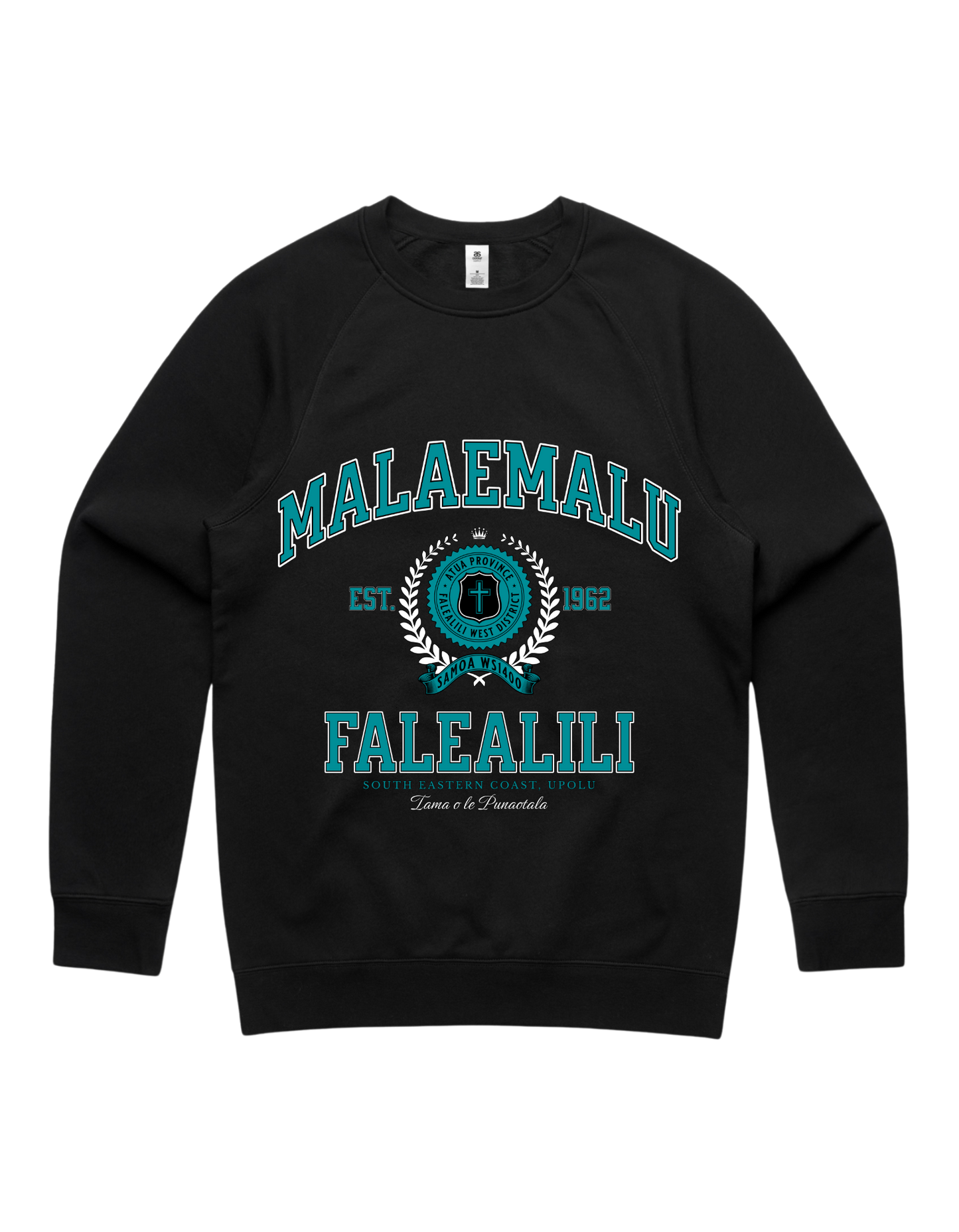 Malaemalu Varsity Crewneck 5100 - AS Colour - Aqua Print