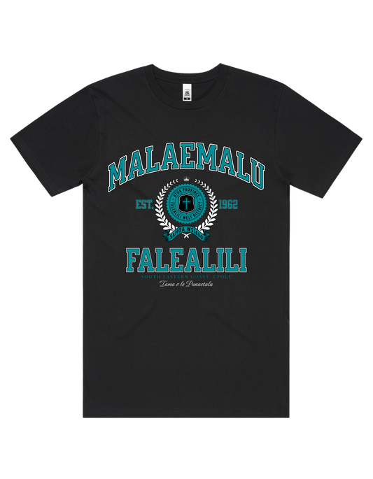 Malaemalu Varsity Tee 5050 - AS Colour - Aqua Print