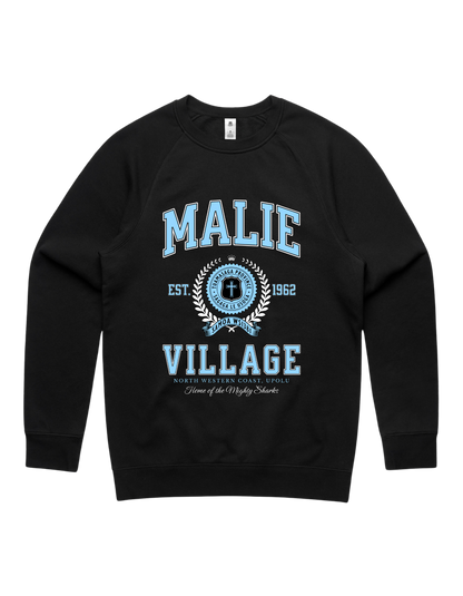 Malie Varsity Crewneck 5100 - AS Colour - Sky Blue Print