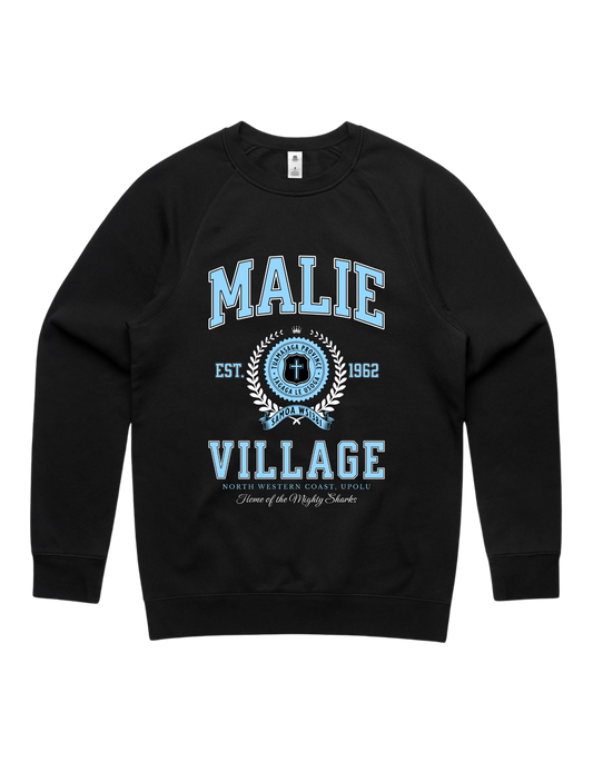 Malie Varsity Crewneck 5100 - AS Colour - Sky Blue Print