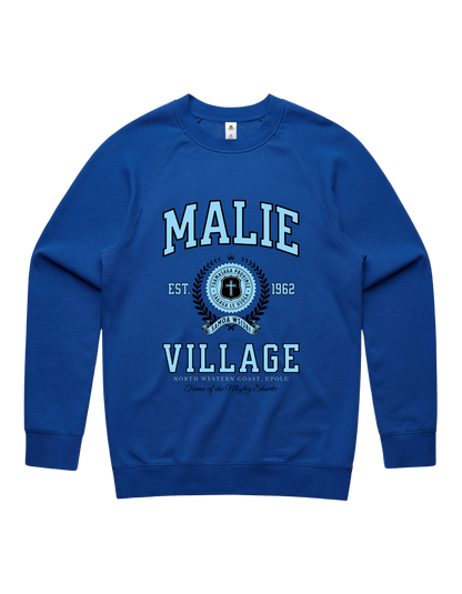 Malie Varsity Crewneck 5100 - AS Colour - Sky Blue Print