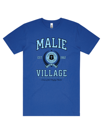 Malie Varsity Tee 5050 - AS Colour - Sky Blue Print